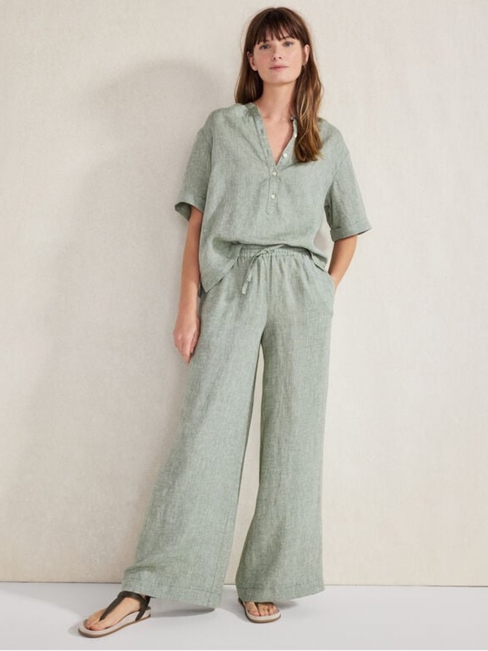 Haven Well Within Linen Cuff Sleeve Top Size M - Picture 10 of 12